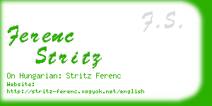 ferenc stritz business card